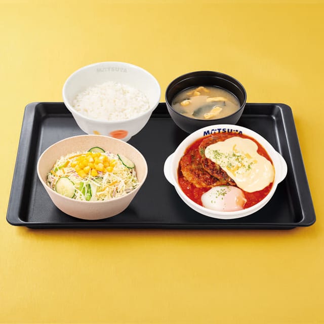 チーズうまトマハンバーグ定食 トリプル