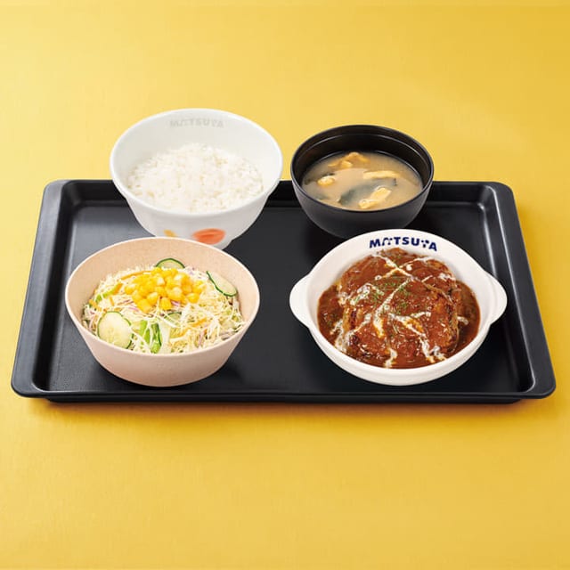 ブラウンソースハンバーグ定食（松屋）
