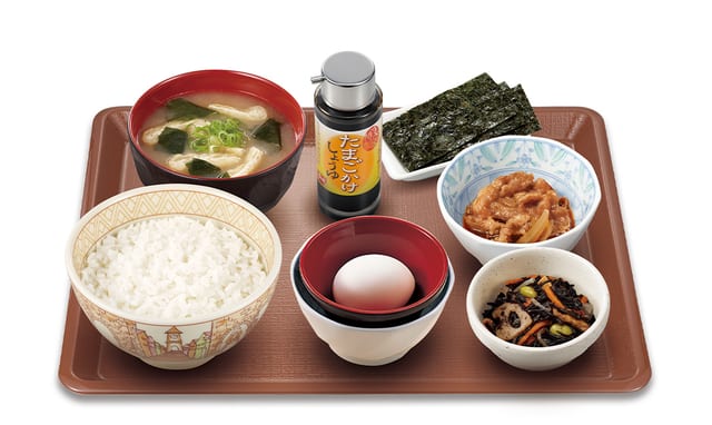 牛たまかけ朝食 並盛（すき家）